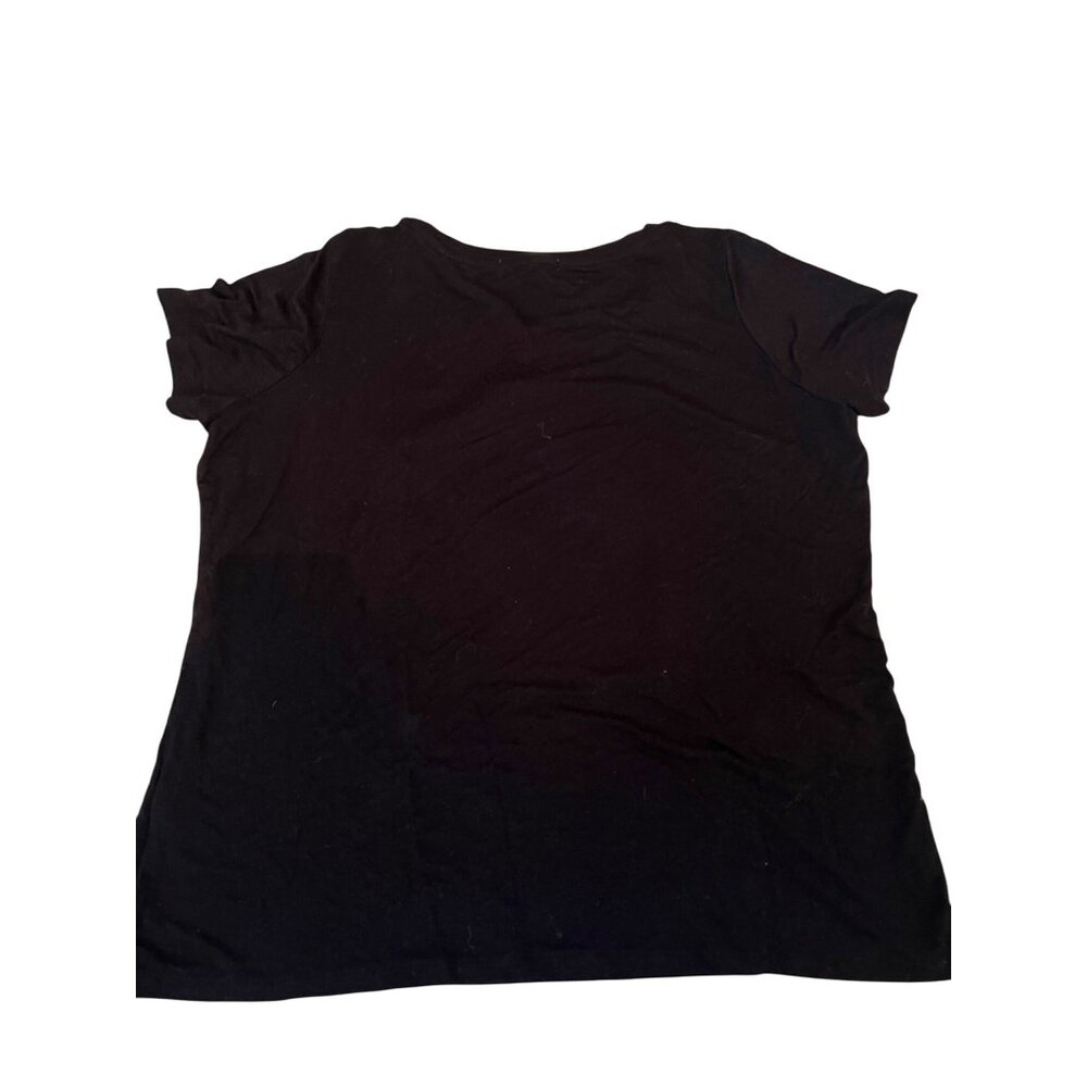 Cyrus Black Short Sleeve Graphic Tee Cartoon Girl & Dog Print Women's Size L Top - Picture 4 of 5